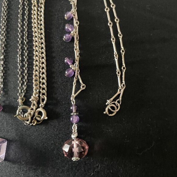 Lot of Silver & Purple Tone Jewelry - Picture 2 of 3